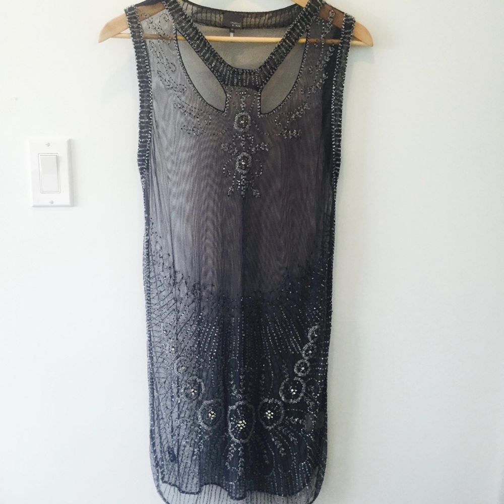 Sparkle & Fade grey beaded sheer dress - Art Deco